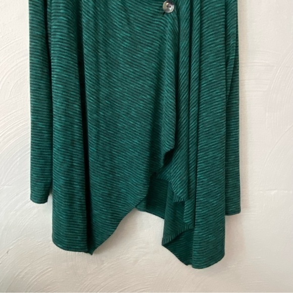 AB Studio Sweater Women’s Size Large One‎ Button Closure Cardigan Green - Picture 3 of 6